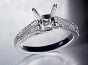 14 kt White Gold Diamond Solitaire Engagement Ring