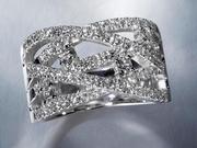 14 kt White Gold Wide Wedding Band